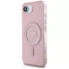 Guess IML Glitter Circle MagSafe puzdro pre iPhone 16e (ružová)