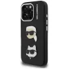KARL LAGERFELD FW Grained Karl & Choupette Heads Pins puzdro pre iPhone 16 Pro Max, čierna