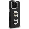 KARL LAGERFELD FW Grained Karl & Choupette Heads Pins puzdro pre iPhone 16 Pro Max, čierna
