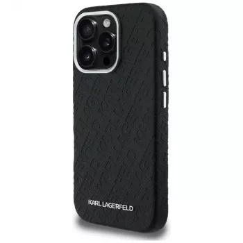 KARL LAGERFELD FW Stamped Karl MagSafe puzdro pre iPhone 16 Pro, čierna