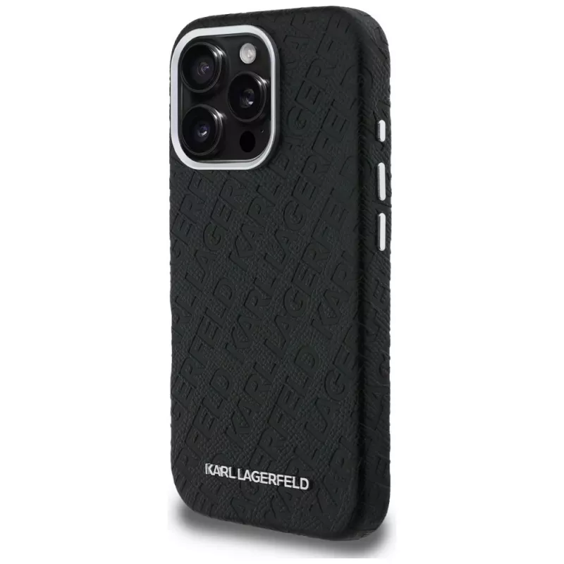 KARL LAGERFELD FW Stamped Karl MagSafe puzdro pre iPhone 16 Pro Max čierna