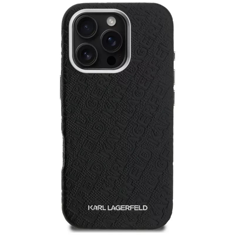 KARL LAGERFELD FW Stamped Karl MagSafe puzdro pre iPhone 16 Pro Max čierna