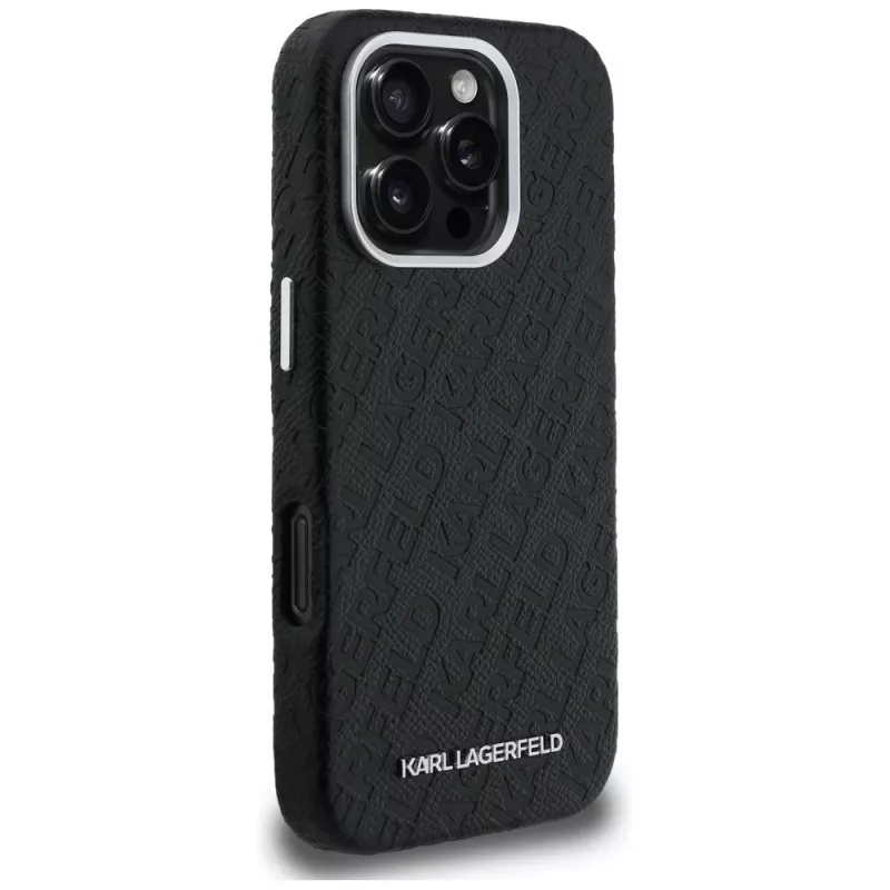 KARL LAGERFELD FW Stamped Karl MagSafe puzdro pre iPhone 16 Pro Max čierna