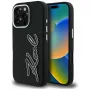 Karl Lagerfeld FW Grained Signature Logo puzdro pre iPhone 16 Pro, čierna