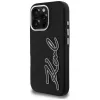 Karl Lagerfeld FW Grained Signature Logo puzdro pre iPhone 16 Pro, čierna