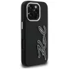Karl Lagerfeld FW Grained Signature Logo puzdro pre iPhone 16 Pro, čierna