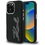 KARL LAGERFELD FW Grained Signature Logo puzdro pre iPhone 16 Pro Max čierna