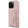 KARL LAGERFELD FW Grained Signature Logo puzdro pre iPhone 16 Pro Max ružová