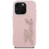 KARL LAGERFELD FW Grained Signature Logo puzdro pre iPhone 16 Pro Max ružová