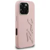 KARL LAGERFELD FW Grained Signature Logo puzdro pre iPhone 16 Pro Max ružová