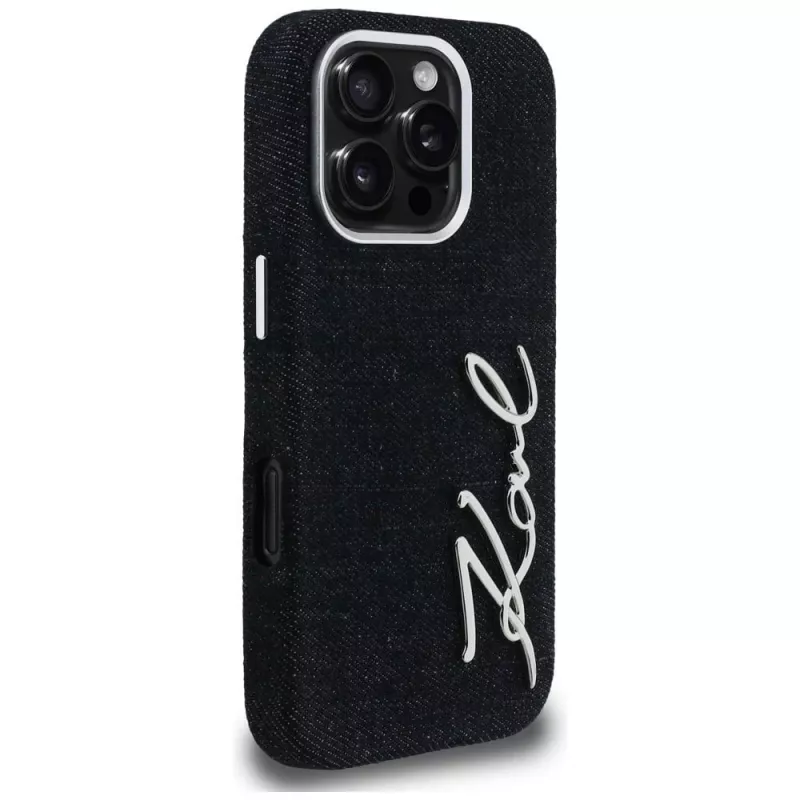 Karl Lagerfeld FW Jeans Signature Logo puzdro pre iPhone 16 Pro, čierna