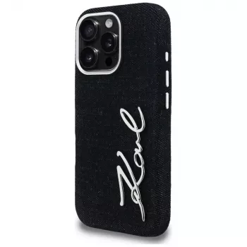 KARL LAGERFELD FW Jeans Signature Logo puzdro pre iPhone 16 Pro Max, čierna