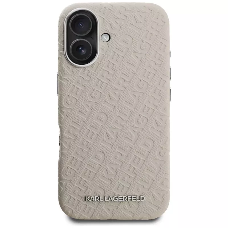 Karl Lagerfeld FW Stamped Karl MagSafe puzdro pre iPhone 16 béžová
