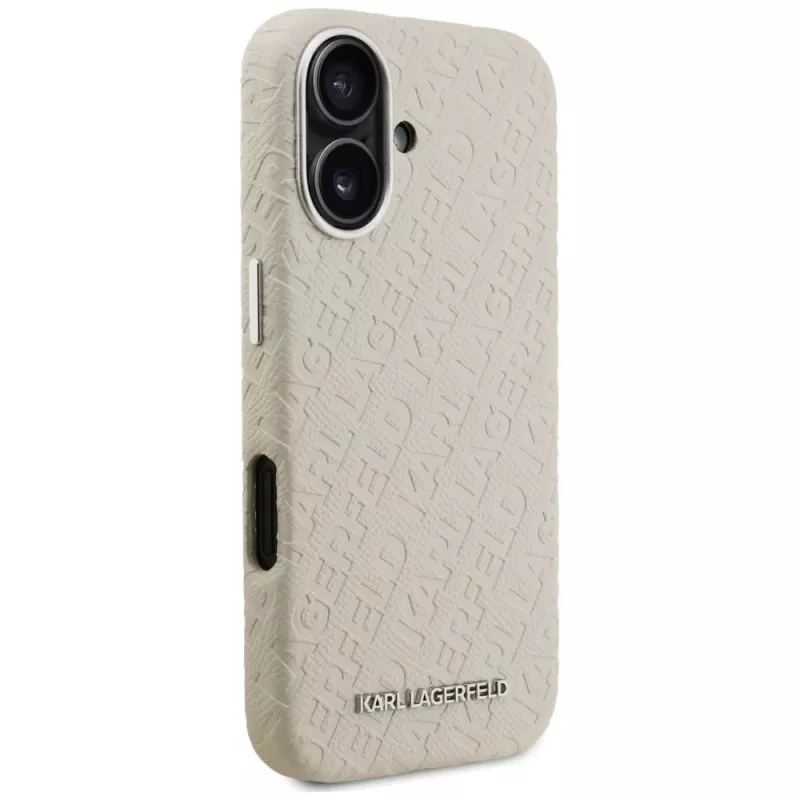 Karl Lagerfeld FW Stamped Karl MagSafe puzdro pre iPhone 16 béžová