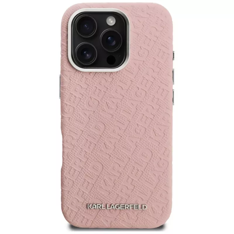 Karl Lagerfeld FW Stamped Karl MagSafe puzdro pre iPhone 16 Pro ružová