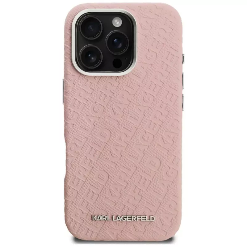 Karl Lagerfeld FW Stamped Karl MagSafe puzdro pre iPhone 16 Pro Max ružová