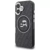 Karl Lagerfeld IML Glitter Karl & Choupette Heads Logo MagSafe puzdro pre iPhone 16, čierna