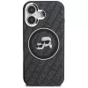 Karl Lagerfeld IML Glitter Karl & Choupette Heads Logo MagSafe puzdro pre iPhone 16, čierna