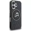 Karl Lagerfeld IML Glitter Karl & Choupette Heads Logo MagSafe puzdro pre iPhone 16, čierna