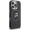 Karl Lagerfeld IML Glitter Karl & Choupette Heads Logo MagSafe puzdro pre Apple iPhone 16 Pro, čierna