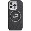 KARL LAGERFELD IML Glitter Karl & Choupette Heads Logo MagSafe puzdro pre iPhone 16 Pro Max, čierna