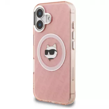 Karl Lagerfeld IML Choupette Head Logo MagSafe puzdro pre Apple iPhone 16, ružová