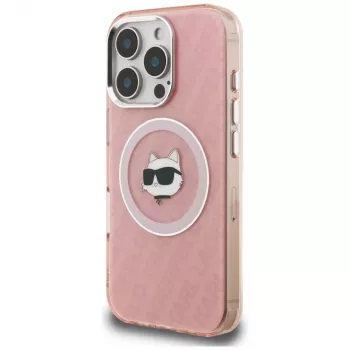Karl Lagerfeld IML Choupette Head Logo MagSafe puzdro pre Apple iPhone 16 Pro Max, ružová