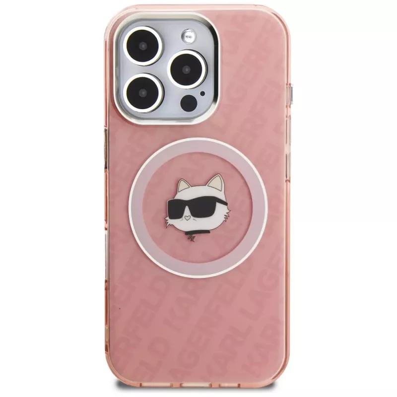 Karl Lagerfeld IML Choupette Head Logo MagSafe puzdro pre Apple iPhone 16 Pro Max, ružová