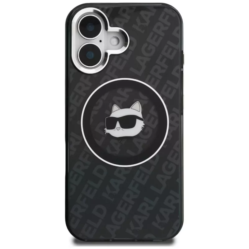 Karl Lagerfeld IML Choupette Head Logo MagSafe puzdro pre iPhone 16, čierna