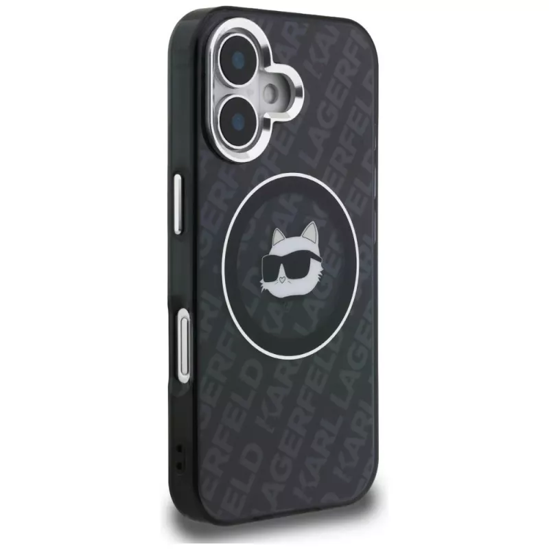 Karl Lagerfeld IML Choupette Head Logo MagSafe puzdro pre iPhone 16, čierna
