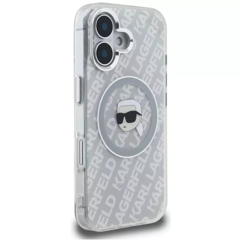 Karl Lagerfeld IML Karl Head Logo MagSafe puzdro pre iPhone 16, sivá