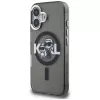 KARL LAGERFELD IML Glitter Karl & Choupette Sketch Logo MagSafe puzdro pre iPhone 16 čierna