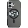 KARL LAGERFELD IML Glitter Karl & Choupette Sketch Logo MagSafe puzdro pre iPhone 16 čierna