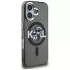 KARL LAGERFELD IML Glitter Karl & Choupette Sketch Logo MagSafe puzdro pre iPhone 16 čierna