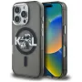 Karl Lagerfeld IML Glitter Karl & Choupette Sketch Logo MagSafe puzdro pre iPhone 16 Pro čierna