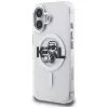 Karl Lagerfeld IML Glitter Karl & Choupette Sketch Logo MagSafe puzdro pre iPhone 16, transparentná