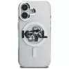 Karl Lagerfeld IML Glitter Karl & Choupette Sketch Logo MagSafe puzdro pre iPhone 16, transparentná