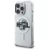 KARL LAGERFELD IML Glitter Karl & Choupette Sketch Logo MagSafe puzdro pre iPhone 16 Pro, transparentná