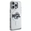 KARL LAGERFELD IML Glitter Karl & Choupette Sketch Logo MagSafe puzdro pre iPhone 16 Pro, transparentná