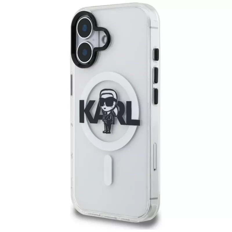 KARL LAGERFELD IML Karl Sketch Logo MagSafe puzdro pre iPhone 16, transparentná