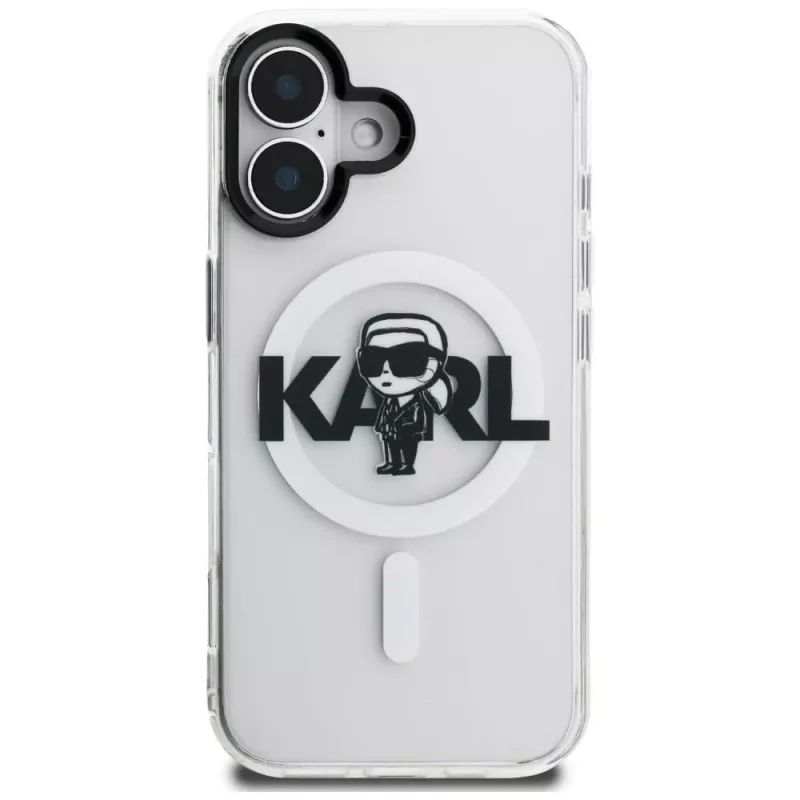 KARL LAGERFELD IML Karl Sketch Logo MagSafe puzdro pre iPhone 16, transparentná