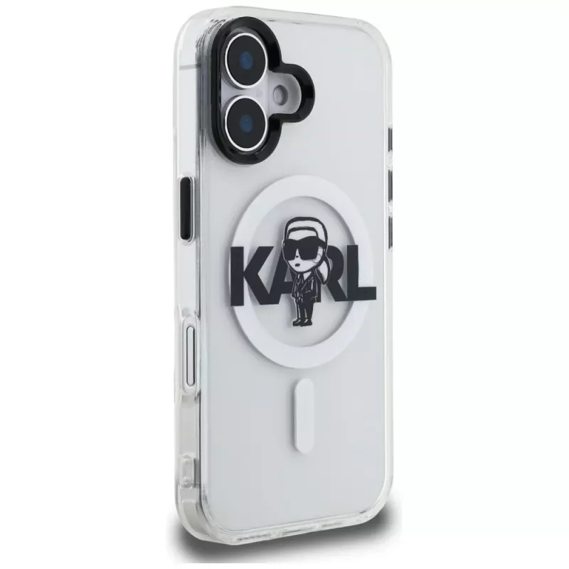 KARL LAGERFELD IML Karl Sketch Logo MagSafe puzdro pre iPhone 16, transparentná