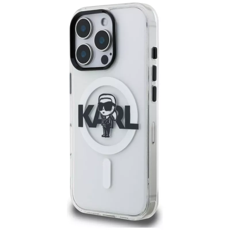KARL LAGERFELD IML Karl Sketch Logo MagSafe puzdro pre Apple iPhone 16 Pro, transparentná