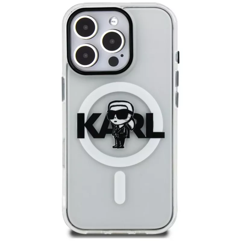 KARL LAGERFELD IML Karl Sketch Logo MagSafe puzdro pre Apple iPhone 16 Pro, transparentná