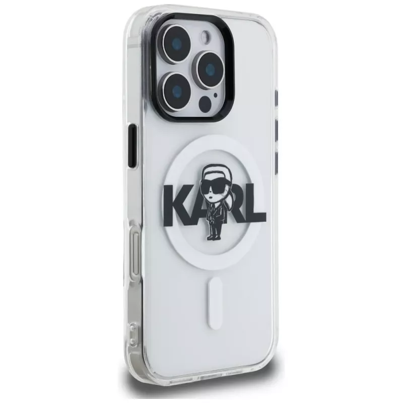 KARL LAGERFELD IML Karl Sketch Logo MagSafe puzdro pre Apple iPhone 16 Pro, transparentná