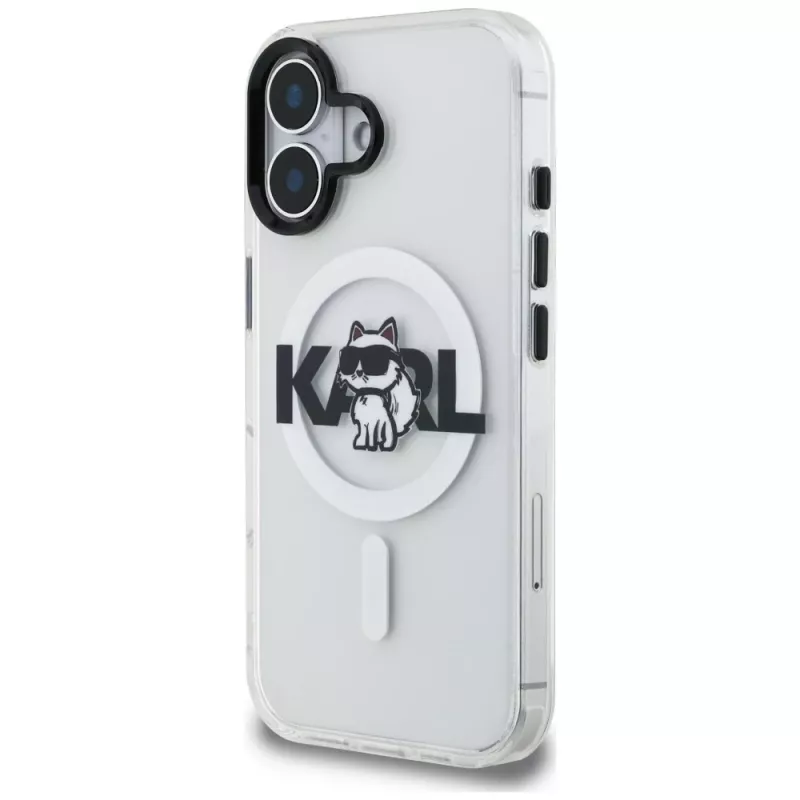 Karl Lagerfeld IML Choupette Sketch Logo MagSafe puzdro pre iPhone 16, transparentná
