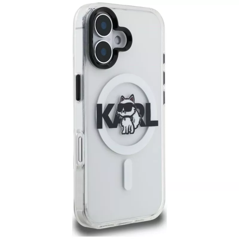 Karl Lagerfeld IML Choupette Sketch Logo MagSafe puzdro pre iPhone 16, transparentná
