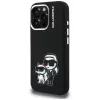 KARL LAGERFELD Silicone Karl & Choupette Sketch MagSafe puzdro pre Apple iPhone 16 Pro, čierna