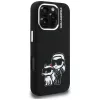 KARL LAGERFELD Silicone Karl & Choupette Sketch MagSafe puzdro pre Apple iPhone 16 Pro, čierna