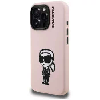 KARL LAGERFELD Silicone Karl Sketch MagSafe puzdro pre iPhone 16 Pro ružová